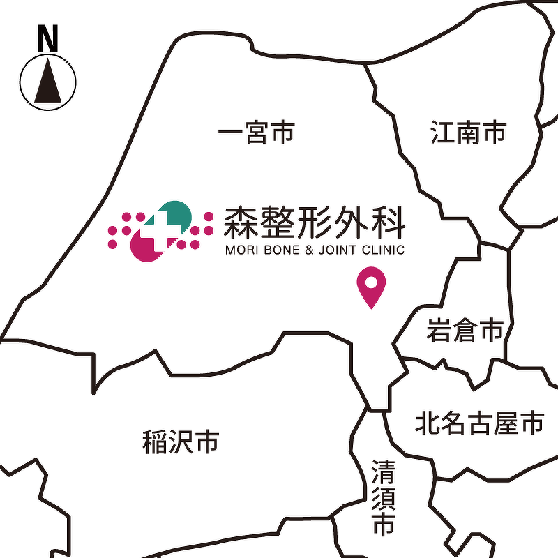 一宮市の森整形外科の周辺マップ